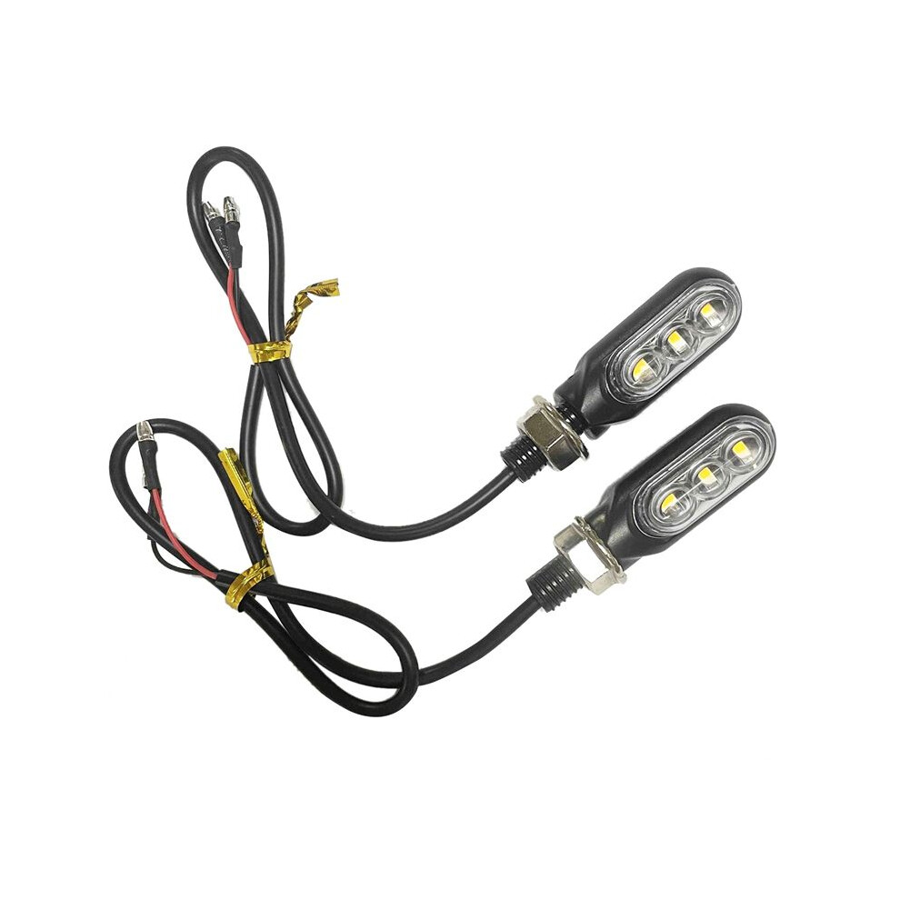 2Pcs Motorcycle Turn Signals 3Led Motorcycle Blinkers Indicators Lamp Handlebar For Motorbike Scooter Amber/Light 6033241073353