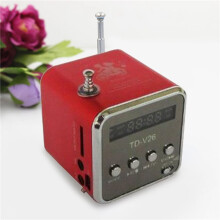 2X TD-V26 Digital Portable Fm Radio Receiver LED Loudspeaker Wireless Speaker MP3 Support /TF Card Red