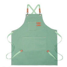 Fashion Canvas Aprons Home Kitchen Gardening Work Clothes Women'S Kitchen Restaurant Work Aprons Green