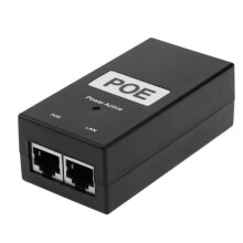 POE Device 48V 1A POE Power Injector Compatible 100Mbps POE Power Supply IEEE802.3af/At Desktop POE Ethernet Adapte