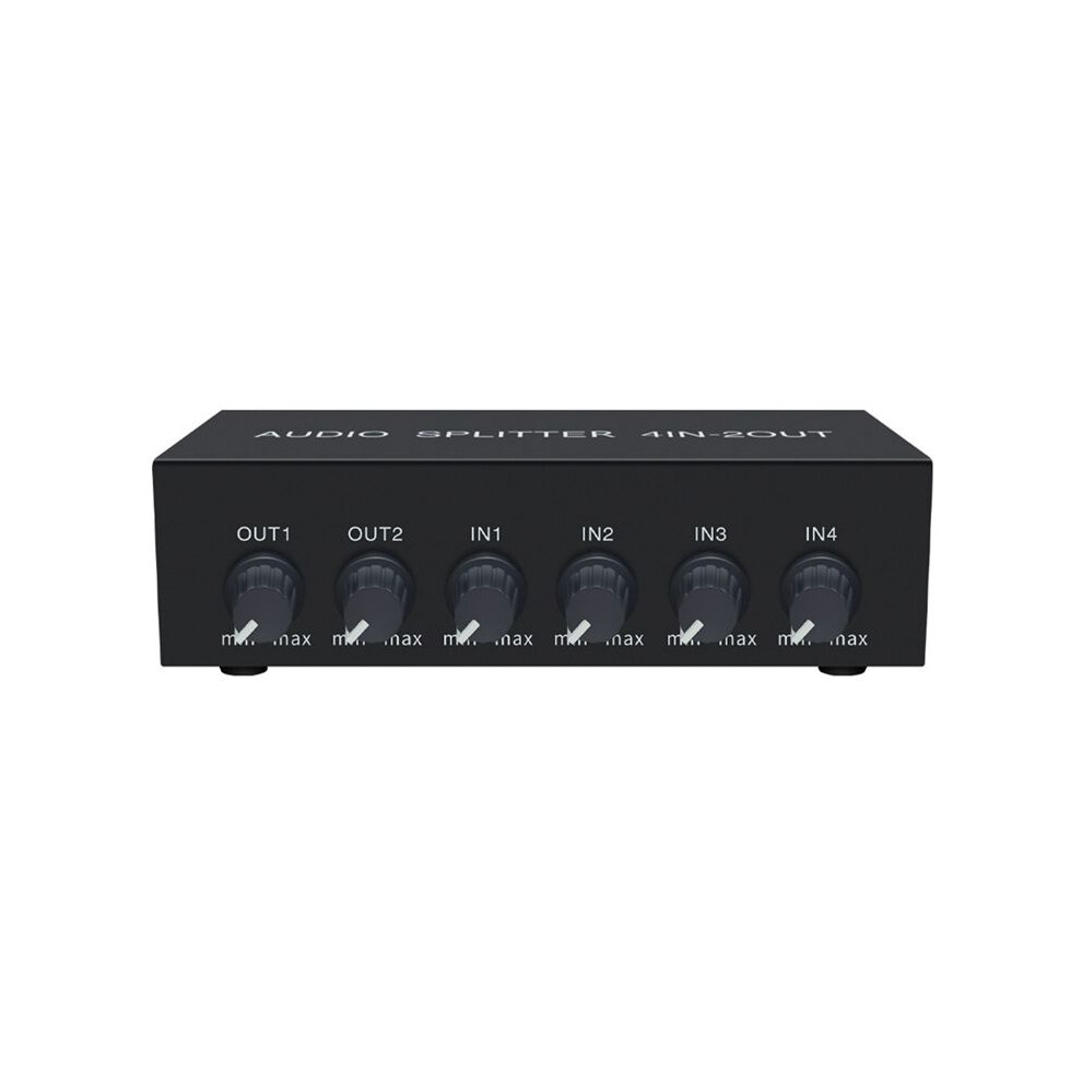 4 In 2 Out Audio Mixer Splitter, Stereo High Fidelity With Op Amp, Volume Adjustment, No Switching Eu Plug 4712989255994
