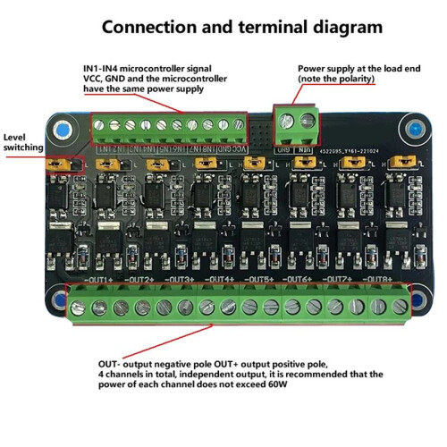 8 Channel MOSFET Microcontroller PLC Amplification Field-Effect Drive Tube Optocoupler Isolation PWM Control  B 1