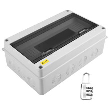 Boîte de Jonction Série HT 15 Voies IP65, Boîtier de Distribution Étanche, Extérieur, ABS, Électrique, avec Verrouillage pour Disjoncteur
