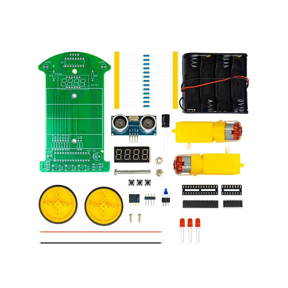 Diy Ultrasonic Ranging Obstacle Avoidance Car Electronic Kit Led Display Programming Car Welding Practice Diy Kit 6031526644496