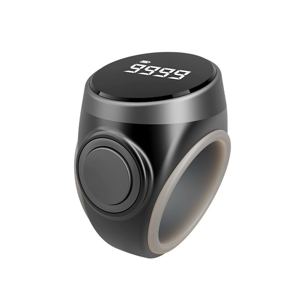 Black Tally Counter Digital Electronic Finger Ring Tally Counter Muslims Ring Prayer Reminder Counter