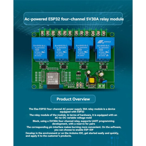 4 Channel Relay Module 5V/30A AC220V WIFI  Relay Module ESP32 Development Board 2