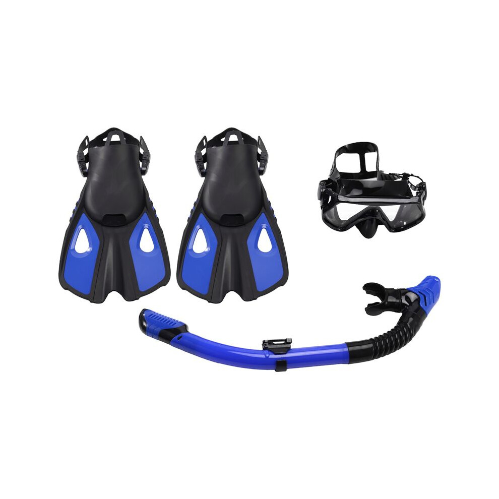 Adult Snorkeling Equipment,Panoramic Snorkeling Set,Snorkeling Mask, Drys Top Snorkel,Diving Mask And Fins,Black & 4714222199621