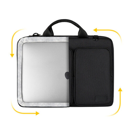 Pasta com Zíper com Alça de Ombro Resistente e Vários Bolsos, para Uso Escolar em Escritório, para Laptops, 13,3 Polegadas 1