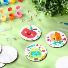 25pcs DIY Pin Buttons Painting Canvas Board Buttons with Pins Make Your Own Pin Button Making Blanks for DIY