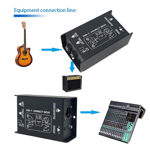 Passive Impedance Converter DI Effects Audio Isolator Passive DI Box DI BOX Box 1