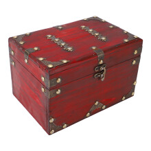 Retro Wooden Storage Box 21.5x15x14cm for Jewelry & Papers