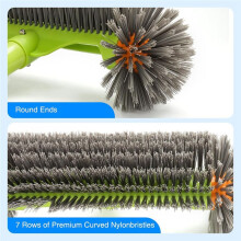 Pool Brush  with Round Ends, 13Inch Pool Brush for Cleaning Pool Walls Pool Brush with EZ Clip Green