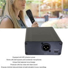 48V Phantom Power Outdoor Portable Rechargeable Phantom Power for Any Condenser Microphone Recording Equipment