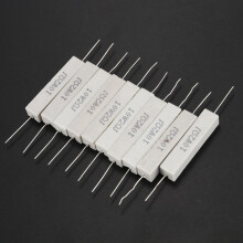 10 Pcs Wire Wound Ceramic Cement Resistor 2 Ohm 10W Watt & 10 Pcs Wirewound Ceramic Cement Resistor 1 Ohm 5% 10W Watt
