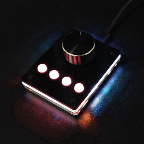2X Multimedia Programmable Keyboard USB Knob Custom Keyboard  Macro Keyboard Volume Controller (Small White Button) 2