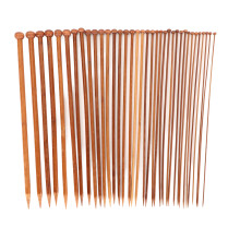 Comfortable Using Experience Bamboo Knitting Needles Single Point Straight Wooden Lightweight Smooth Without Rough Edges With Roll Bag Portable