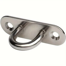 Stainless Steel Screw Hooks and 20x Mounting Screws, M5 Eye Plate with Ring, for Marine Equipment, Ceiling Wall Hangings