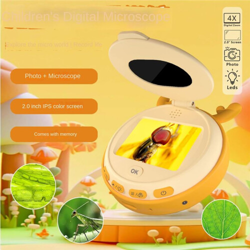 Digital Microscope Magnifier 2.0 Inch IPS Screen Microscopes with LED Light for Kids USB Lab Equipment 2