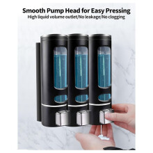 1200ML Wall-Mounted Shower Shampoo Dispenser 3 Chamber No Drill Body Wash Soap Dispenser for Shower, Bathroom, Hotel