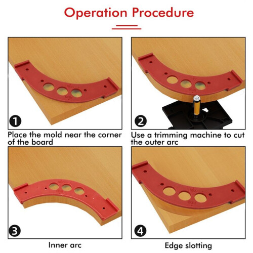 R100-R300 Radius Jig Woodworking Router Templates Arc Angle Positioning Template Corner Radius Reusable Positioning Tool 2