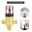 Thermostatic Mixing Valve, Solid Brass Pipe Water Valve with Temperature Control - 1/2 NPT - Includes 3 Adapters, 4