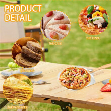 Perforated Pizza Peel 12inch Aluminum Metal Pizza Paddle Pizza Spatula with Wood Handle for Baking Pizzas Breads