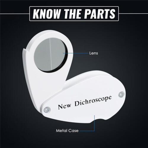 Dichroscope for Gem Pocket-Size Diffraction Spectroscope 21mm Lens White Light Foldable Design Clear Lens Gem Tools 1