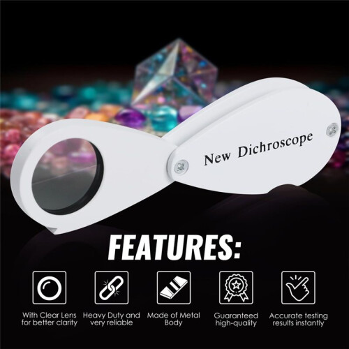 Dichroscope for Gem Pocket-Size Diffraction Spectroscope 21mm Lens White Light Foldable Design Clear Lens Gem Tools 2