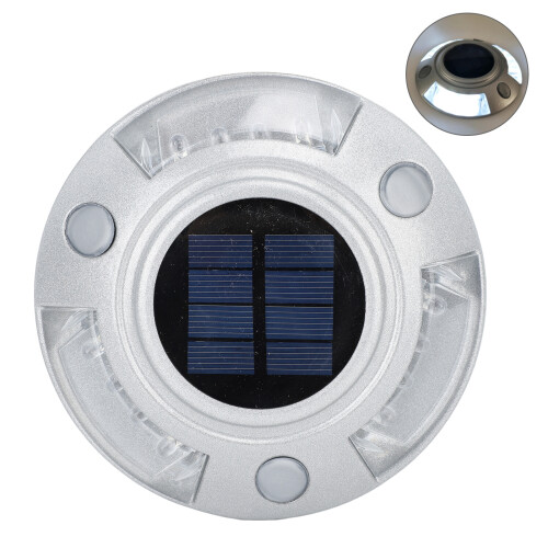 Waterproof Solar Driveway Lights 12 LED IP68 for Pathway Yard Sidewalk Silver 1