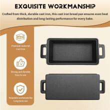 Cast Iron Bread Pan with Lid, Heavy Duty Loaf Pans for Baking Bread, Loaf Pans for Oven Baking, 2PCS (Black)