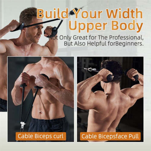 Fitness Grip Double  Rope Pull Down Handle Triceps Biceps Back Muscle Strength Training Gym Grips 2