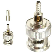 10 Pz BNC Spina Maschio Finestra Crimpatura Dritta per RG174 RG316 RG179 ADATTATORE Cavo 50 Ohm