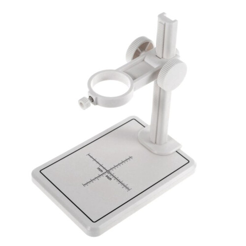 Microscope Stand with Scale Adjustable Stand Holder Bracket Large Base Microscope Endoscope Holder Stand White