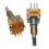 EC11 Encoder Dual-Shaft Axis EC110701N2B with Push Button  30 Position 15 Pulse 8Pins 25MM Half Shaft 4