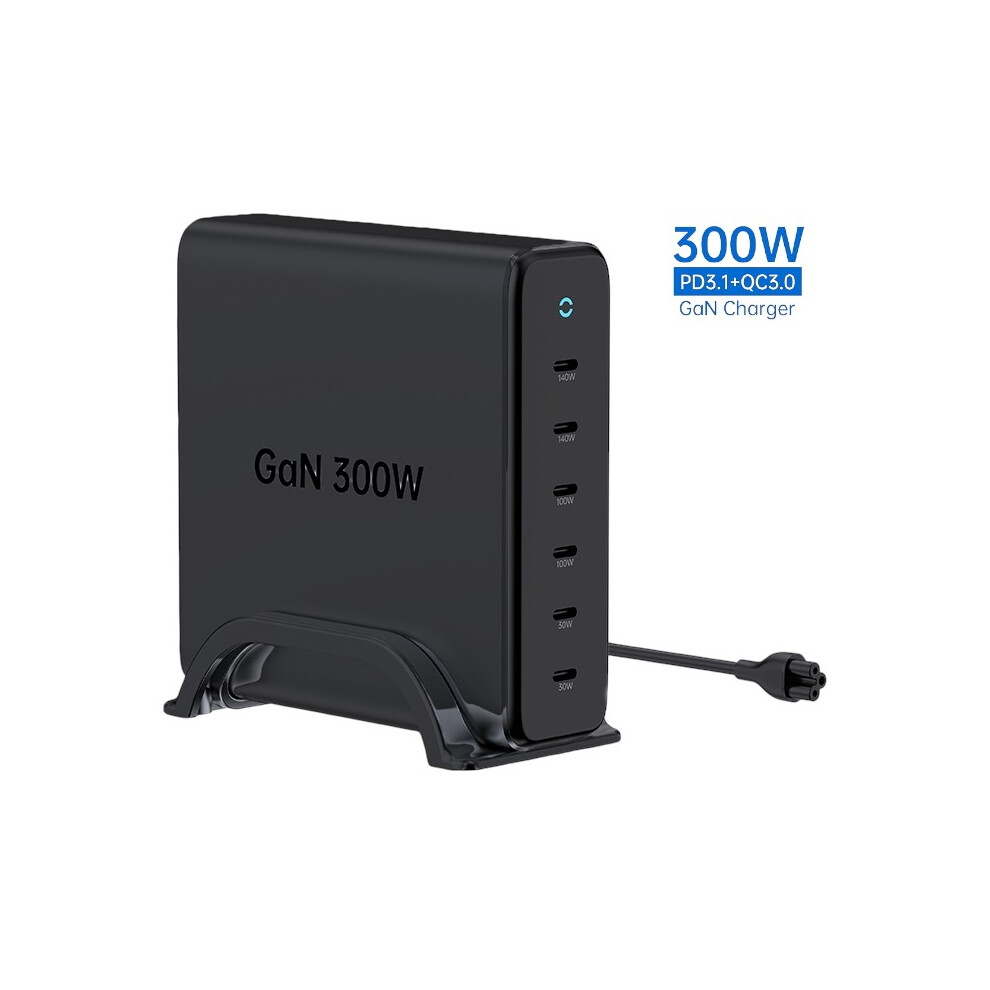 Photos - Other for Computer 300W 6 Port USB C GaN Fast Charger Station for MacBook iPad Pro Desktop 2x 140W