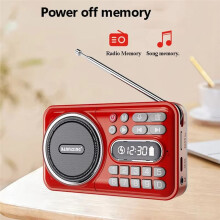 BANNIXING Portable FM Radio with LED Display Soundbar Music Player & Recorder 76-108MHZ Frequency Range