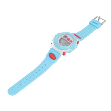 Kinder Digital Sportuhr mit 7-Farb-LED, Wasserdicht, 43,7mm, Blau-Weiß