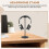 Curved Headphone Stand Rack Sturdy Metal Gaming Headset Earphone Holder Hanger with Solid Base for Table Desk Display,A 2