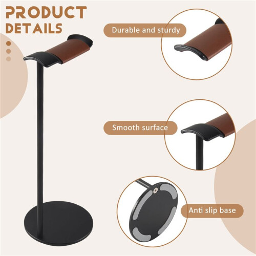 Curved Headphone Stand Rack Sturdy Metal Gaming Headset Earphone Holder Hanger with Solid Base for Table Desk Display,A 2
