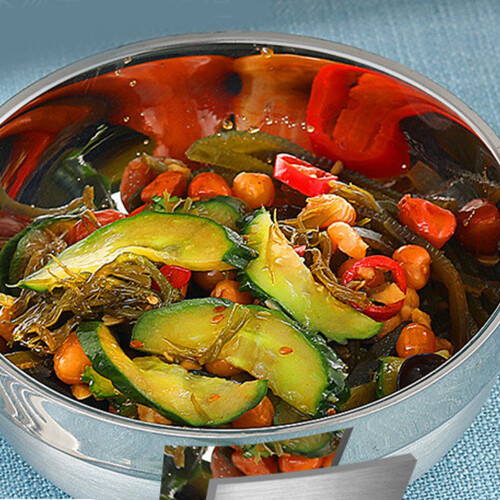 Large Capacity Double Layer Metal Bowl Durable Round Mixing Bowl for Home Use 2