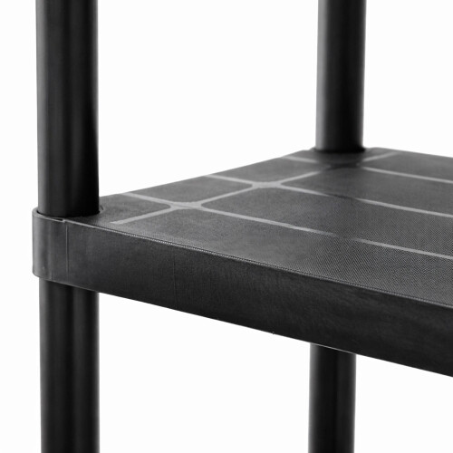 Oypla Oypla 4 Tier Black Plastic Heavy Duty Shelving Racking Storage Unit 1