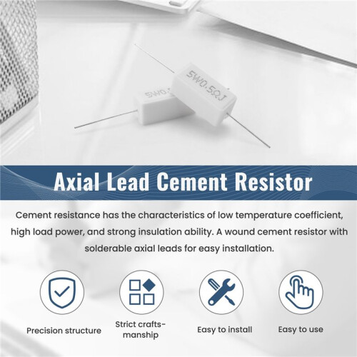 10 Pcs Axial Lead Ceramic Cement Resistor 0.5 Ohm 5W 2