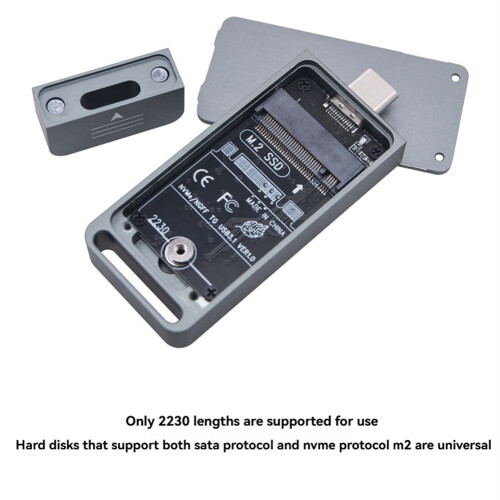 Case per SSD M.2 2230 NVME/ USB3.2 Tipo C 10 Gbps, Case per Disco Rigido Esterno A Doppio Protocollo 2