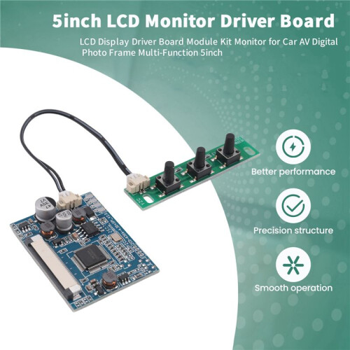 Kit de Módulo de Placa de Driver de Display LCD para Porta-Retratos Digital AV de Carro Multifuncional de 5 Polegadas 1