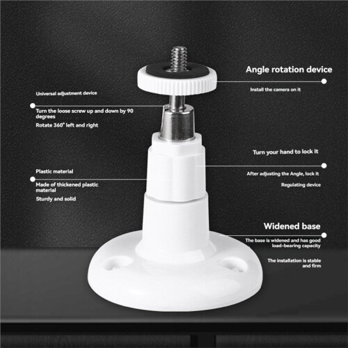 Adjustable Wall Mount Bracket for Ring Indoor Cam/Stick  Cam 360 Rotation Indoor/Outdoor Use Black 2