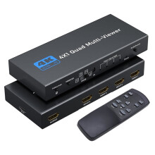 4K -Compatible Quad Multi Viewer 4 in 1 Out 1080P Screen Viewer Seamless Switcher for PS4 Camera PC TV Monitor