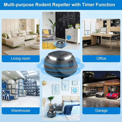 Mouse Repellent, Ultrasonic Repeller, Multi-Mode Rodent Repellent with Timer Function, Insect Indoor Repellent 1