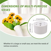 6 Pcs Cemetery Grave Vase Inserts Plastic Cemetery Flowers Holder Bracket with 7 Hole Cylindrical Reusable Cemetery