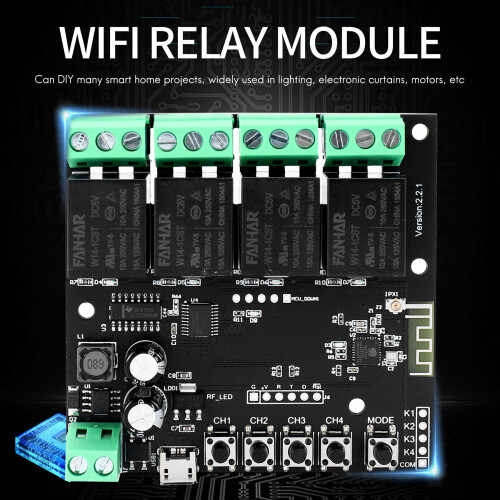 4CH Tuya  WiFi  Module Wireless Relay  Life APP Remote Control  Timer for  Home 1