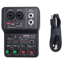 TEYUN Q-12 Ljudkort Ljudmixer Ljudkort Konsol Skrivbord SystemgräNssnitt 4-Kanals 48V Power Stereo Datorljudkort